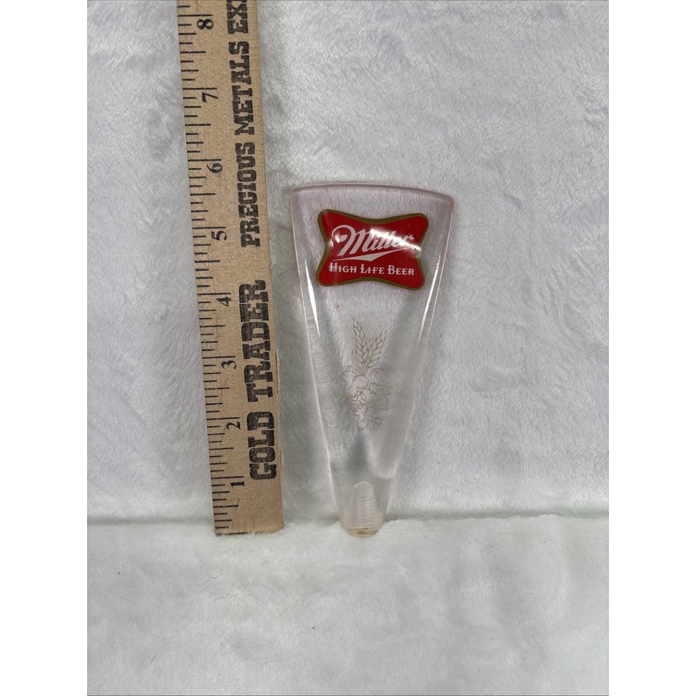 Vintage Miller High Life Clear Acrylic Lucite Beer Tap Handle 6" - Picture 5 of 5